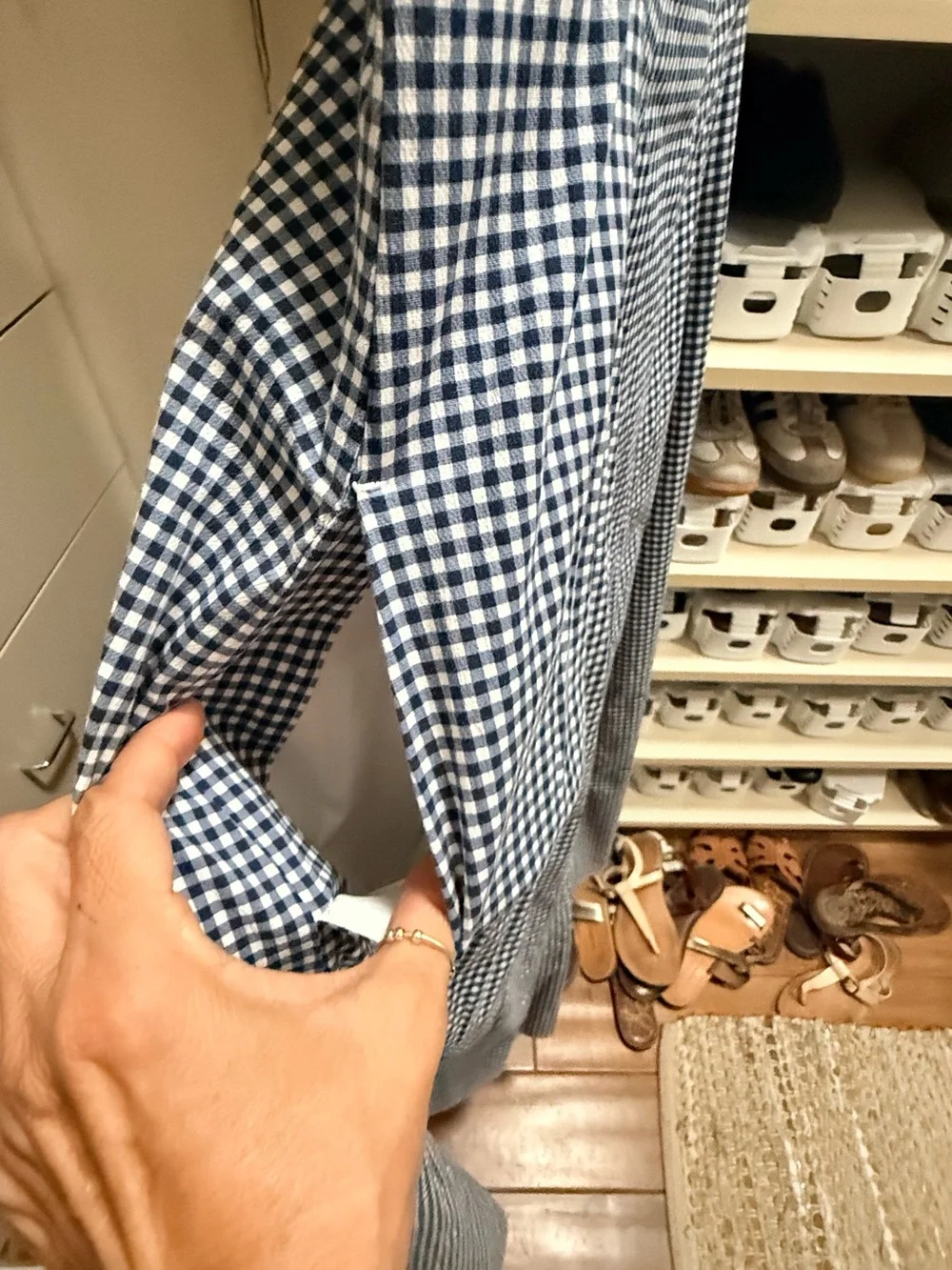 Abercrombie & Fitch Blue and White Gingham Maxi Sundress